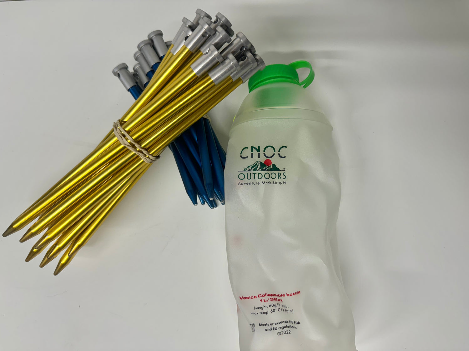 Cnoc bottle and Easton tent pegs